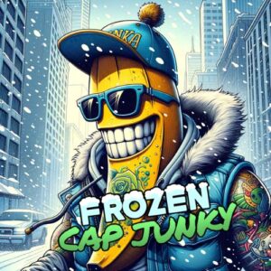 Frozen CAP Junky feminized cannabis seeds by Robin Hood Seeds, a CAP Junky x BBC photoperiod cross, sold as a 5-pack exclusively at Dark Coast Seed Co.
