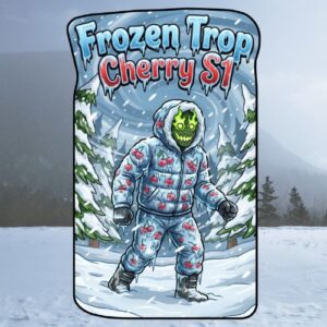Frozen Trop Cherry S1 feminized cannabis seeds by Robin Hood Seeds, a selfed selection of Frozen Trop Cherry (Trop Cherry x BBC), sold as a 5-pack exclusively at Dark Coast Seed Co.